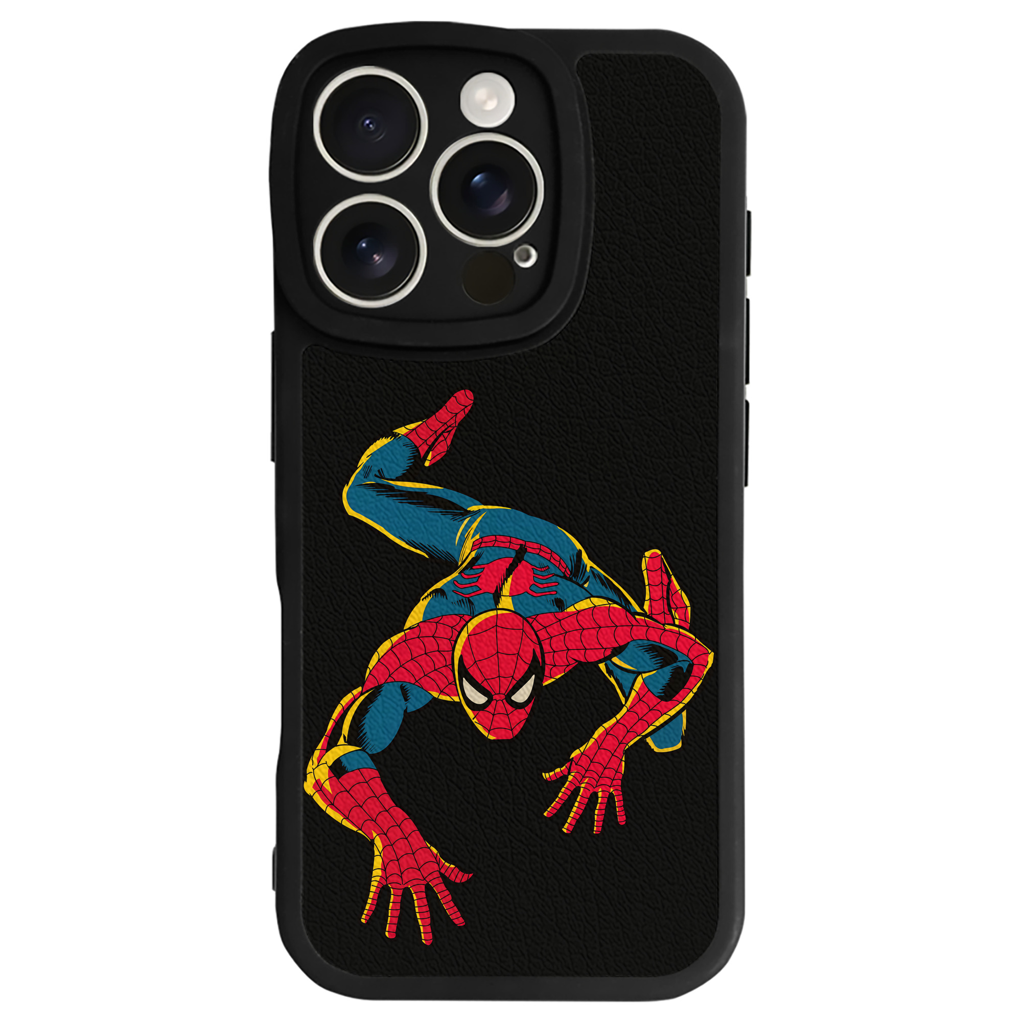 Spider Man スパイダーマン 【iPhone 16シリーズ対応】シリコンスマホケース（レザー調） 材質：シリコン